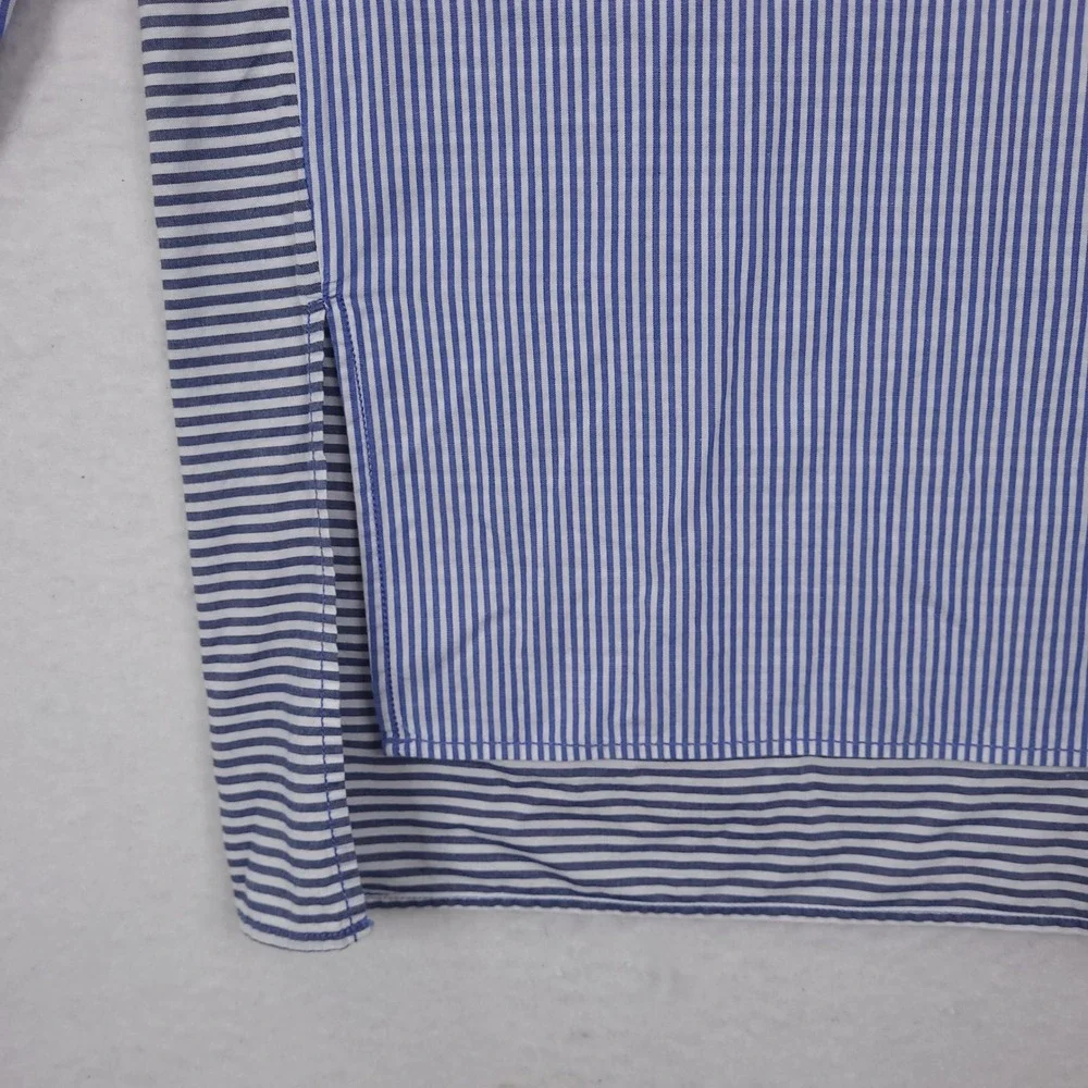 Free People Top Tunic Size Large Striped Oversized Button Up Relaxed Minimalist - Picture 13 of 16